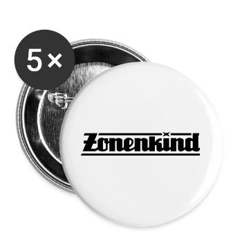 Zonenkind Schriftzug (Farbe änderbar) - Buttons groß 56 mm (5er Pack) - Weiß - Vorne