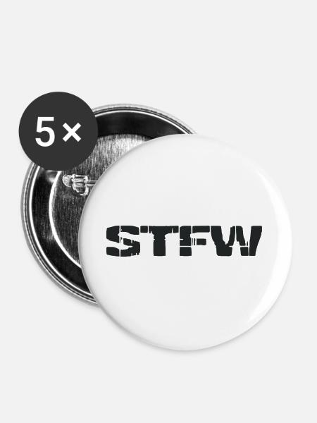 STFW - Search the fucking web - Buttons groß 56 mm (5er Pack) - Weiß