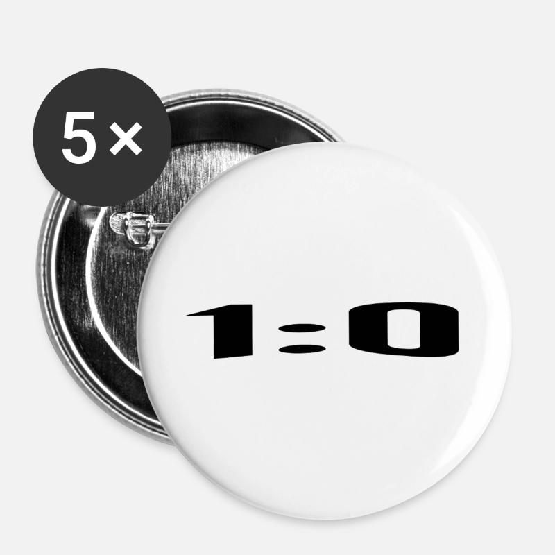 1:0, a perfect score - Buttons large 2.2''/56 mm (5-pack) - white