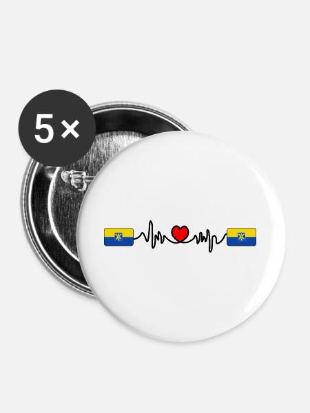 Zandvoort Herzschlag - Buttons groß 56 mm (5er Pack) - Weiß