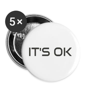 Ist schon okay!  Einstellungsstimmung - Buttons groß 56 mm (5er Pack) - Weiß - Vorne