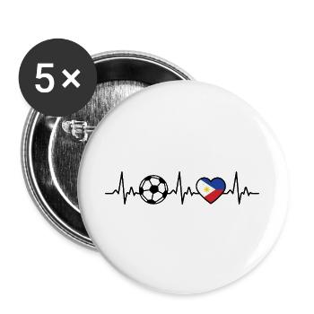 Philippines Football Heartbeat Philippines - Buttons large 2.2''/56 mm (5-pack) - white - Front