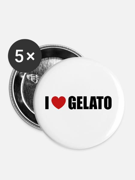 I love Gelato - Buttons groß 56 mm (5er Pack) - Weiß