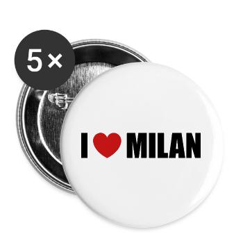 I Love Milan Italien - Buttons groß 56 mm (5er Pack) - Weiß - Vorne