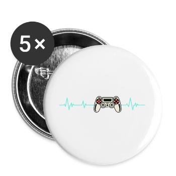 Herzschlag Gaming-Controller - Buttons groß 56 mm (5er Pack) - Weiß - Vorne
