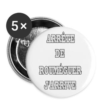 Expression Française rouméguer - Lot de 5 grands badges (56 mm) - blanc - Devant