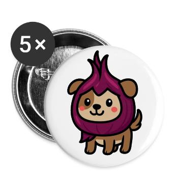 Hundion - Lot de 5 grands badges (56 mm) - blanc - Devant