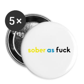 sober 2 - Buttons groß 56 mm (5er Pack) - Weiß - Vorne