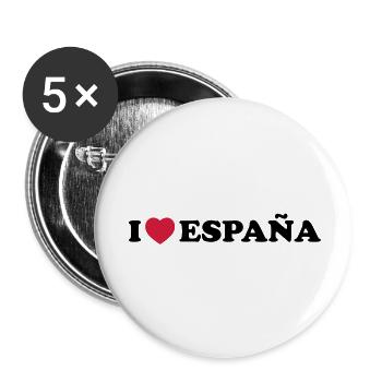 I love Espana - Buttons groß 56 mm (5er Pack) - Weiß - Vorne