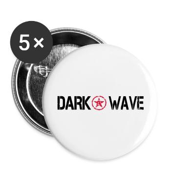 dark wave - Buttons groß 56 mm (5er Pack) - Weiß - Vorne