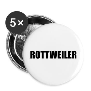 RottiMütze - Buttons groß 56 mm (5er Pack) - Weiß - Vorne