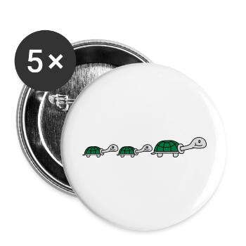 Cute Turtle Family - Buttons large 2.2''/56 mm (5-pack) - white - Front