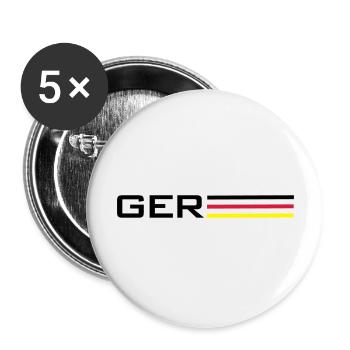 Deutschland GER Symbol - Buttons groß 56 mm (5er Pack) - Weiß - Vorne