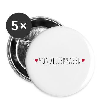 Dog lover gift - Buttons large 2.2''/56 mm (5-pack) - white - Front