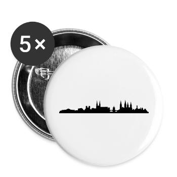 Skyline Bamberg - Buttons groß 56 mm (5er Pack) - Weiß - Vorne