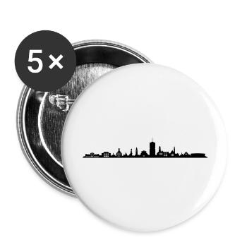 Skyline - Augsburg - Buttons groß 56 mm (5er Pack) - Weiß - Vorne