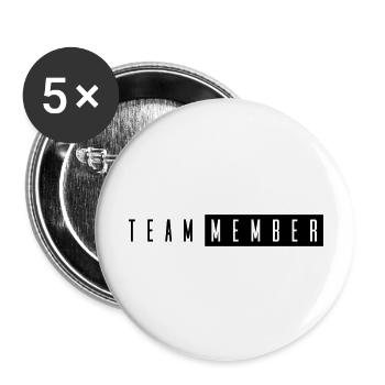 team member - Buttons groß 56 mm (5er Pack) - Weiß - Vorne