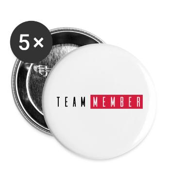 team member - Buttons groß 56 mm (5er Pack) - Weiß - Vorne