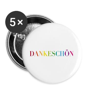 Einfach Dankeschön sagen - Buttons groß 56 mm (5er Pack) - Weiß - Vorne