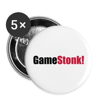 GameStonk - Lot de 5 grands badges (56 mm) - blanc - Devant