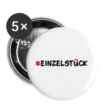 Einzelstück - Buttons groß 56 mm (5er Pack) - Weiß - Vorne