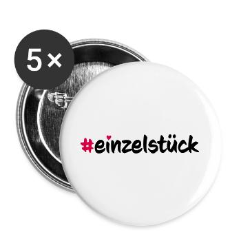 Einzelstück - Buttons groß 56 mm (5er Pack) - Weiß - Vorne