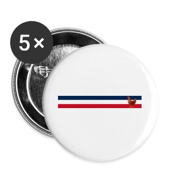 Drapeau français poule - Agriculteur français - Lot de 5 grands badges (56 mm) - blanc - Devant