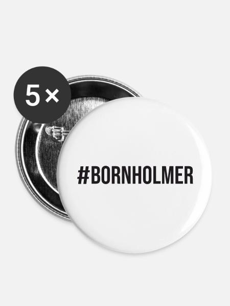 Bornholmer · - Buttons/Badges stor, 56 mm (5-pack) - hvid