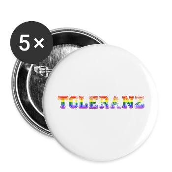 Toleranz Gay Pride LGBTQ CSD Geschenkidee - Buttons groß 56 mm (5er Pack) - Weiß - Vorne