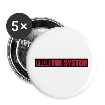Fuck the system freedom - Buttons large 2.2''/56 mm (5-pack) - white - Front