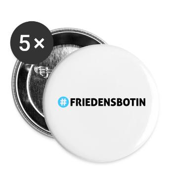Friedensbotin - Buttons groß 56 mm (5er Pack) - Weiß - Vorne