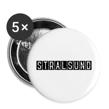Stralsund Airport Sign - Buttons large 2.2''/56 mm (5-pack) - white - Front