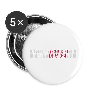 Séance d’entraînement Fitness Motivation Citation - Lot de 5 grands badges (56 mm) - blanc - Devant