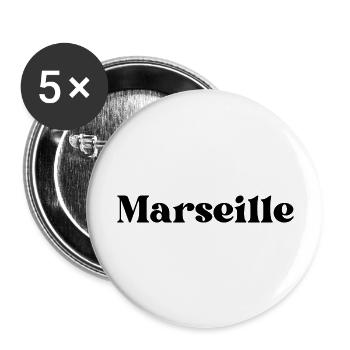 Marseille - Lot de 5 grands badges (56 mm) - blanc - Devant