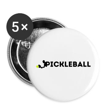Pickleball With Graphic - Buttons large 2.2''/56 mm (5-pack) - white - Front