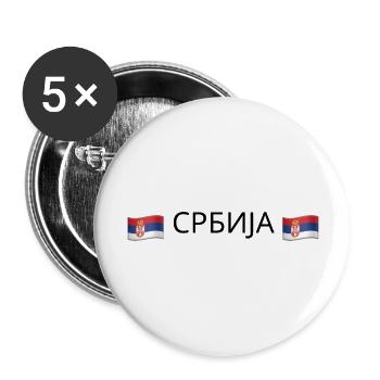 Србија - Lot de 5 grands badges (56 mm) - blanc - Devant