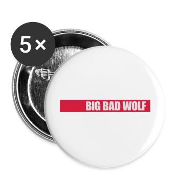 Citation du Grand Méchant Loup - Lot de 5 grands badges (56 mm) - blanc - Devant