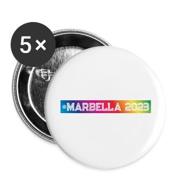 Marbella 2023 Colorful - Buttons large 2.2''/56 mm (5-pack) - white - Front