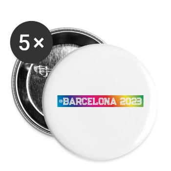 Barcelona 2023 Colorful - Buttons large 2.2''/56 mm (5-pack) - white - Front