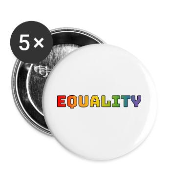 Regenbogen equality 1 - Buttons groß 56 mm (5er Pack) - Weiß - Vorne