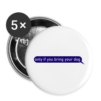 Hund Chien - Lot de 5 grands badges (56 mm) - blanc - Devant