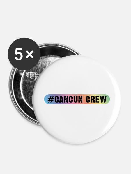 Cancun Crew - Buttons groß 56 mm (5er Pack) - Weiß