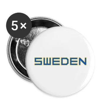 Sweden - Buttons large 2.2''/56 mm (5-pack) - white - Front