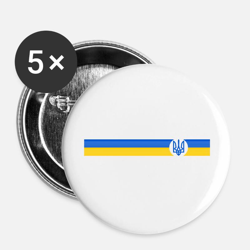 UKRAINE Sporty - Buttons large 2.2''/56 mm (5-pack) - white