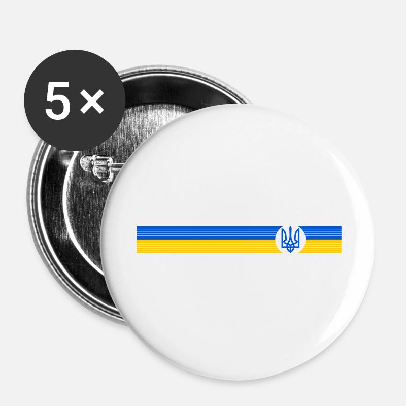 UKRAINE Sporty - Buttons large 2.2''/56 mm (5-pack) - white
