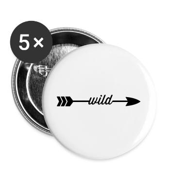 Wild - Buttons groß 56 mm (5er Pack) - Weiß - Vorne