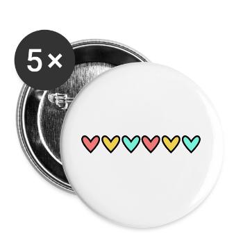 CHRISTMAS. YEAR. ANNIVERSARY. RETIREMENT. FATHER'S DAY - Buttons large 2.2''/56 mm (5-pack) - white - Front