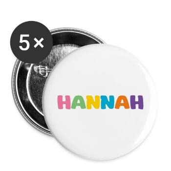 Name - Hannah - Buttons large 2.2''/56 mm (5-pack) - white - Front