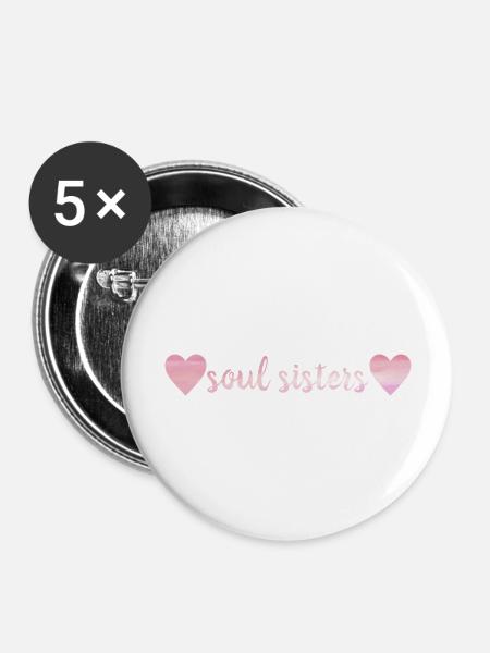 Liebe - Buttons groß 56 mm (5er Pack) - Weiß