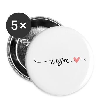 Pink Name Calligraphy Font - Buttons large 2.2''/56 mm (5-pack) - white - Front